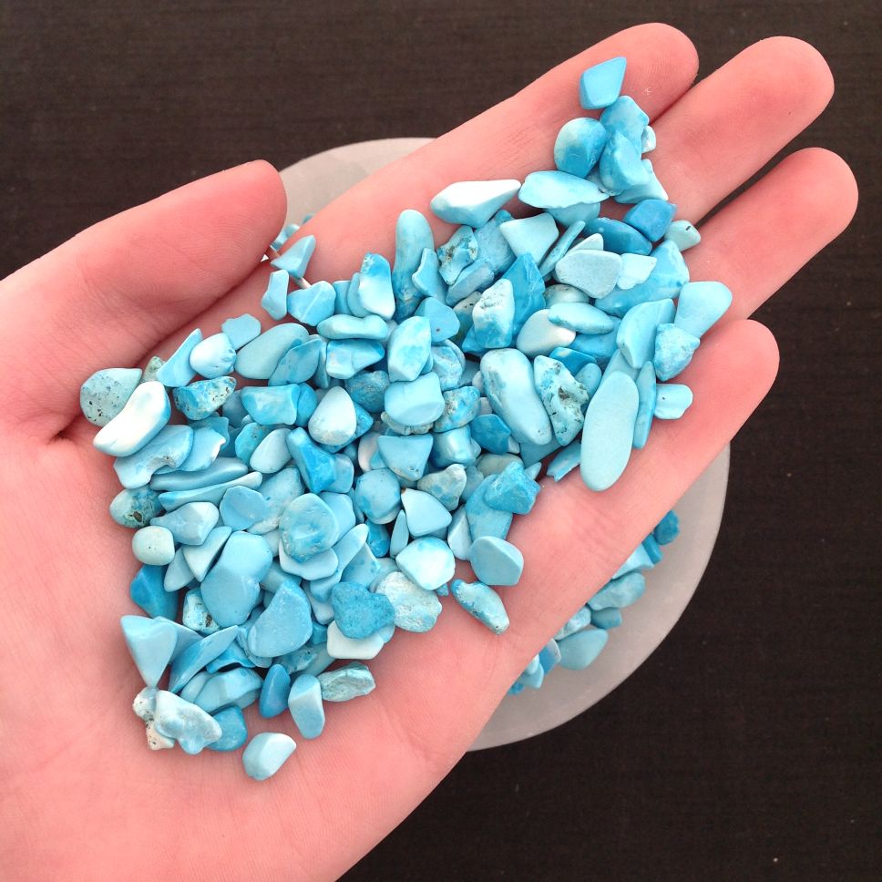 Howlite Turquoise Chips 200gms Howlite Turquoise Chips 200gms